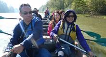 BirdFest 2013 paddling a canoe on Lake River