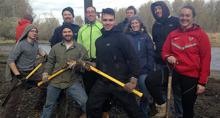 Volunteers pose at Sandy River Delta Volunteers at Sandy River Delta