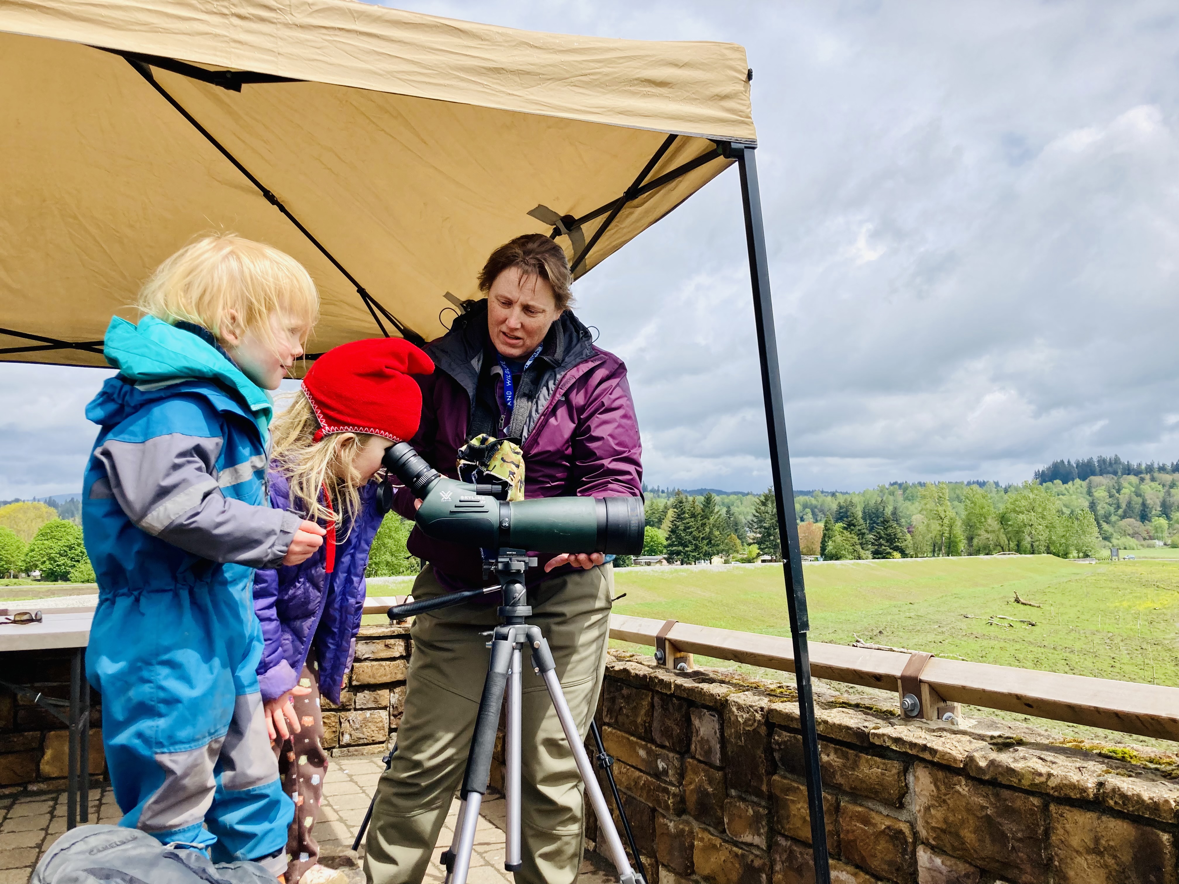 Gorge stewards with spotting scope