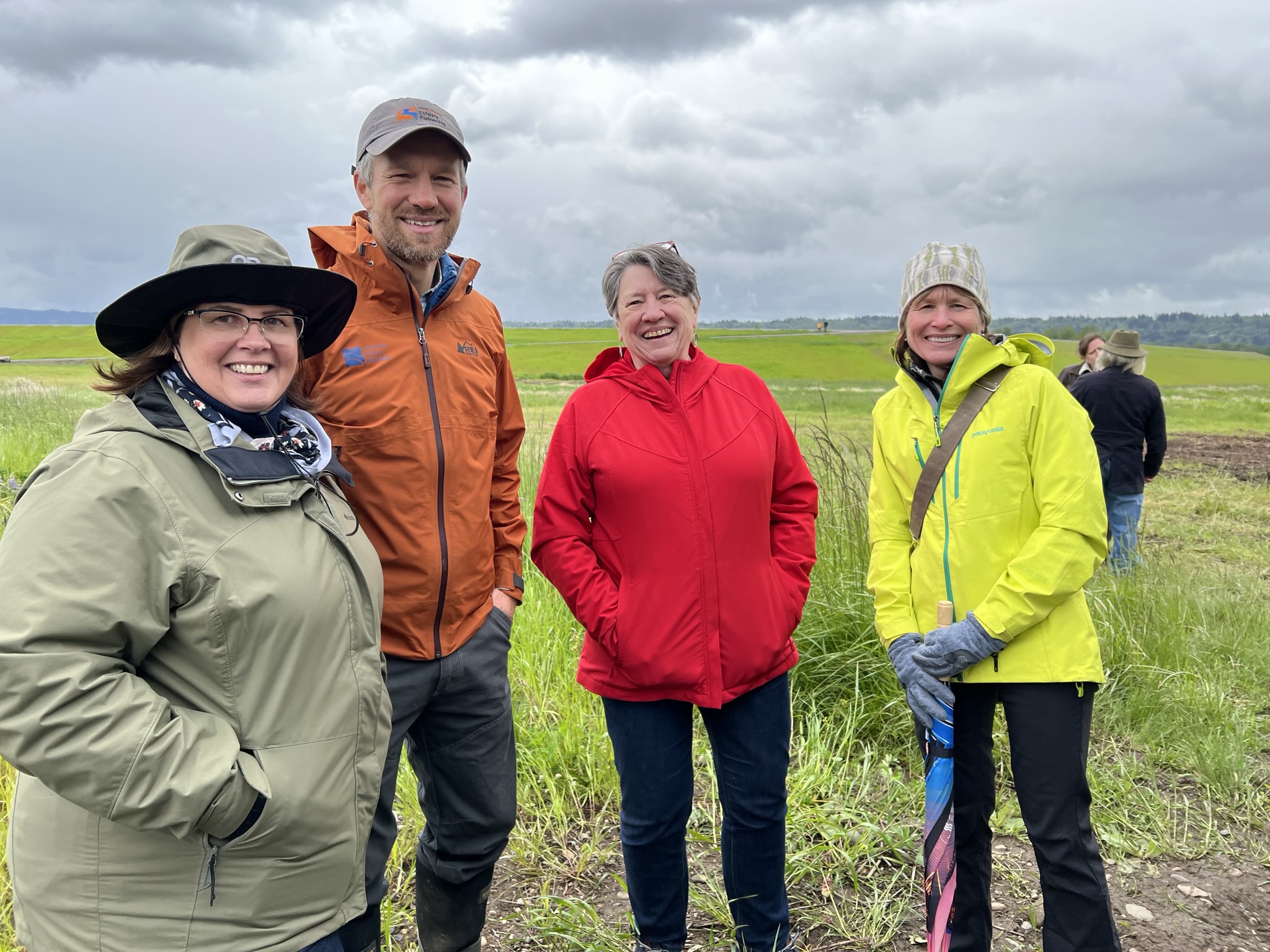 Estuary Partnership Executive Director Elaine Placido, Restoration Program Lead Chris Collins, and Board members Margaret Magruder and Jane Bacchieri