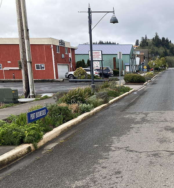 streetside greenspace already installed in Ilwaco 