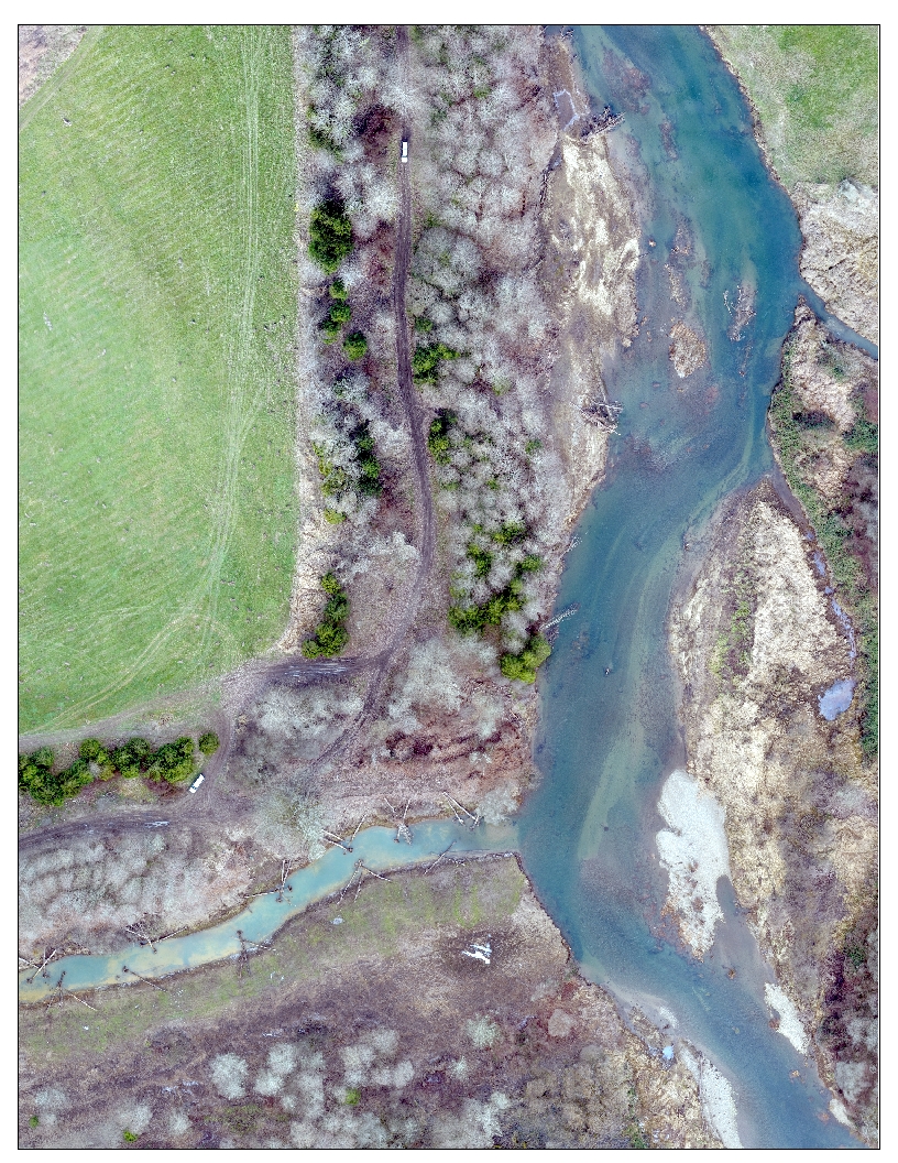 drone image of the restoration project site