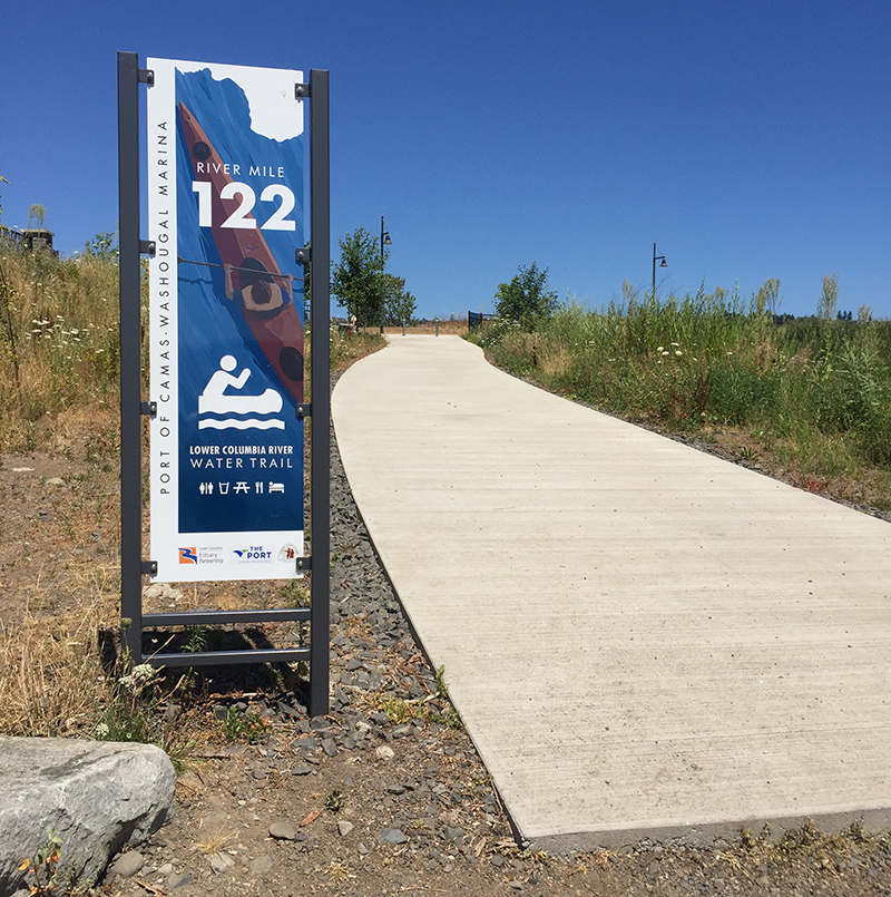 Lower Columbia River Water Trail sign at Washougal