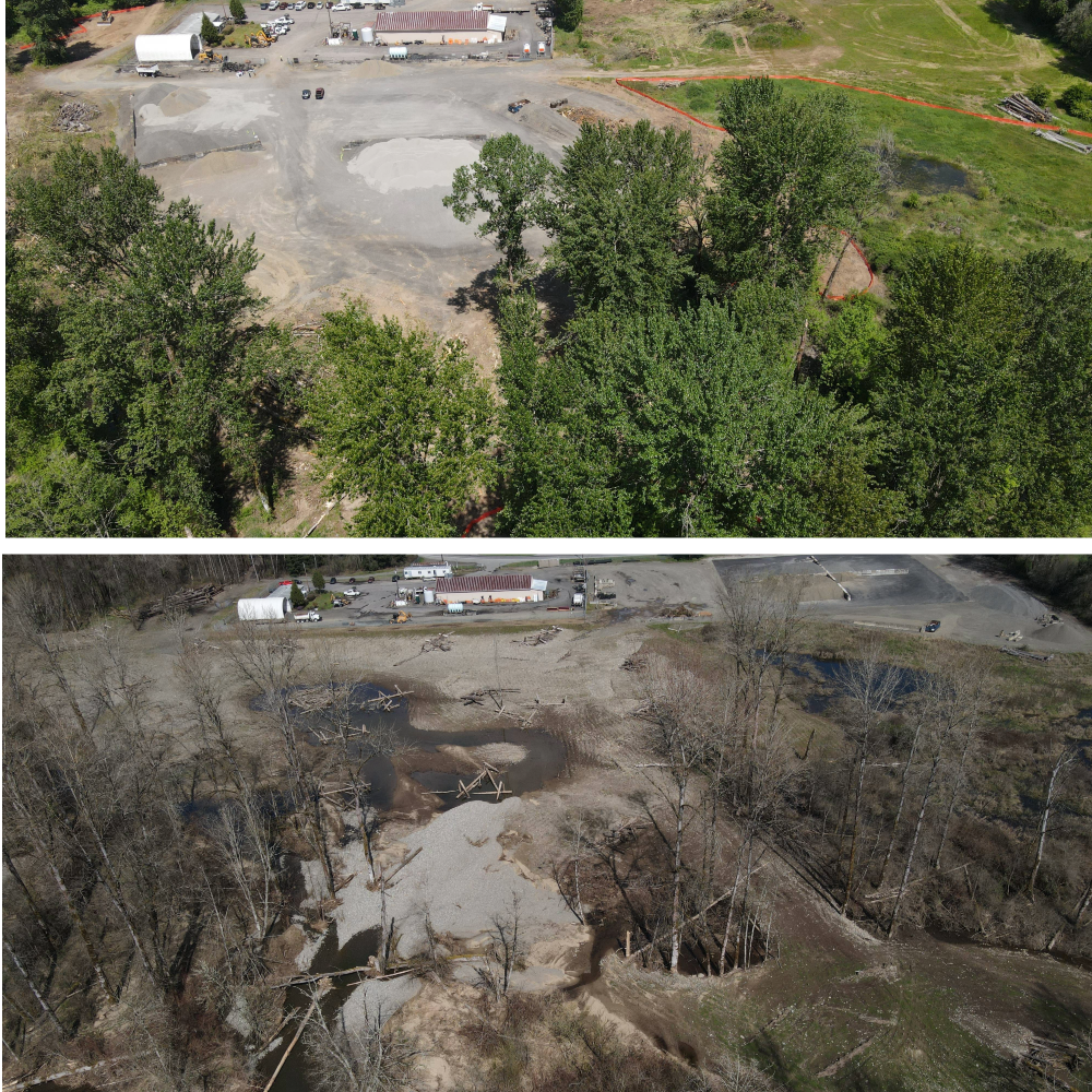 County yard before and after restoration