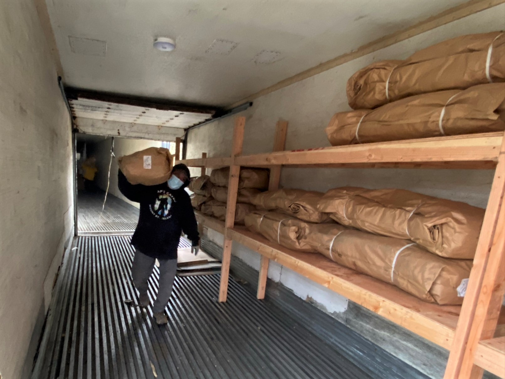 loading bareroot plants onto cooler trailer