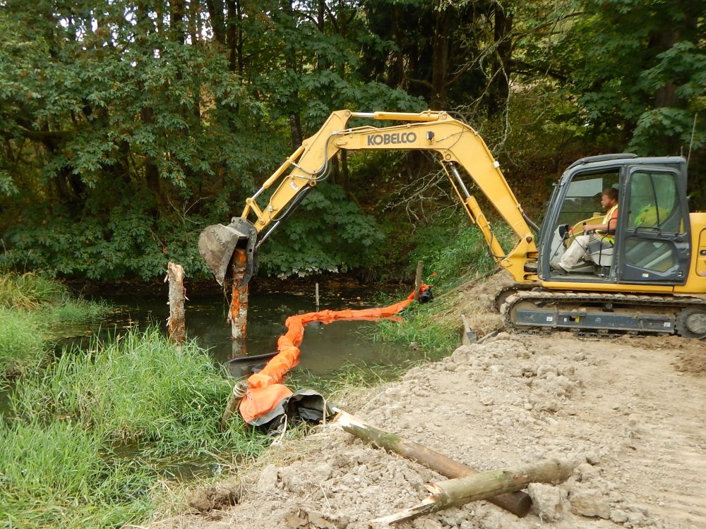 Removing the tide gate at Batwater Station