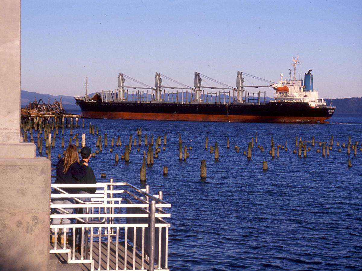 cargo ship on the Columbia River