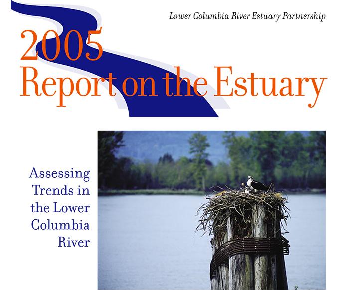 Report Cover shows an osprey nesting on a river piling