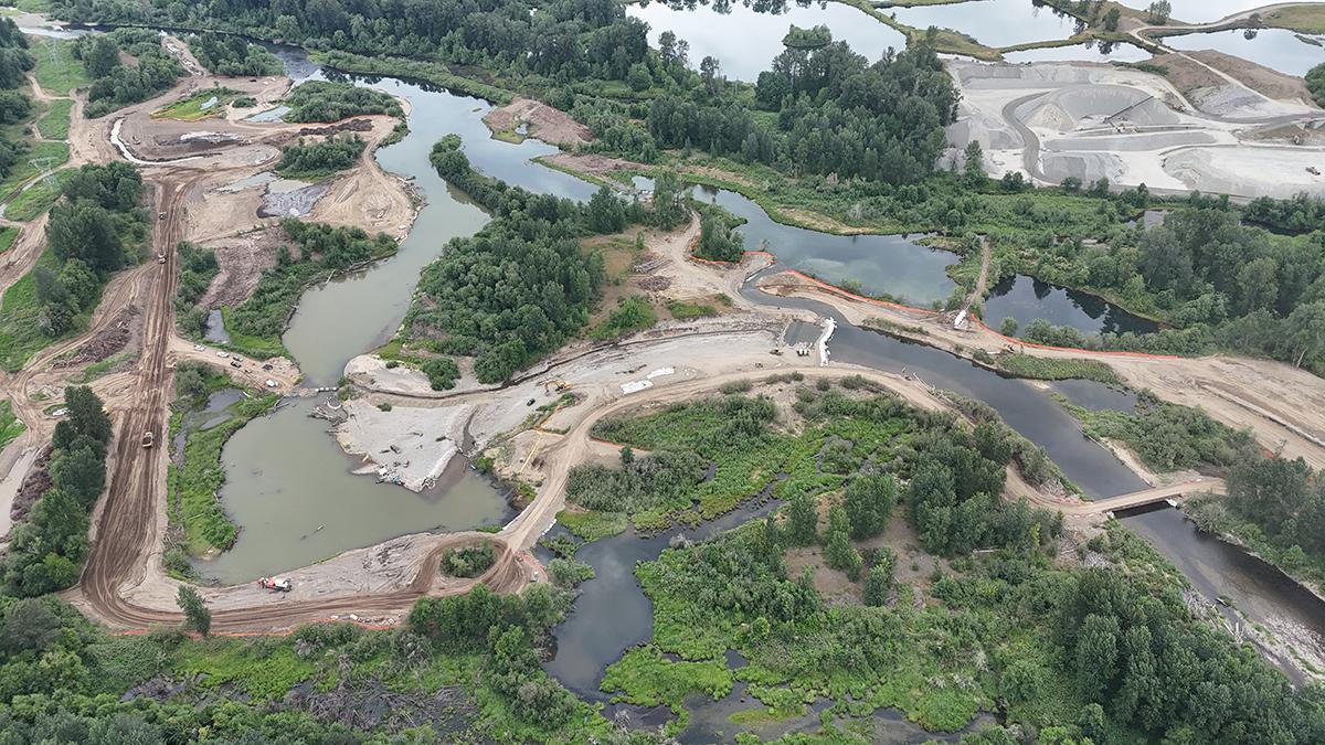 aerial image showing dewatering