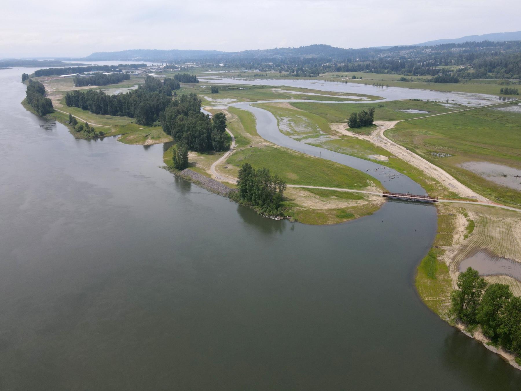 the main levee breach at Steigerwald during spring freshet