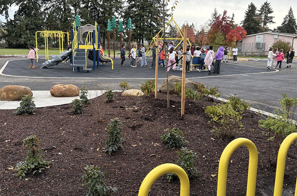 children play on a playground