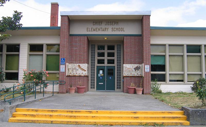 Front door of Chief Joseph school