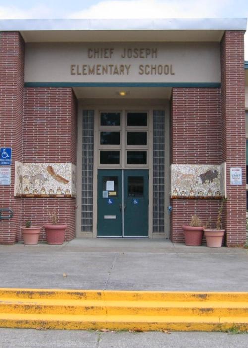 Front door of Chief Joseph school