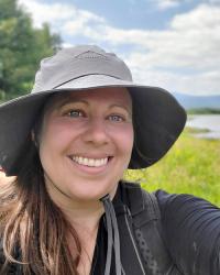 Sarah Kidd in a wetland